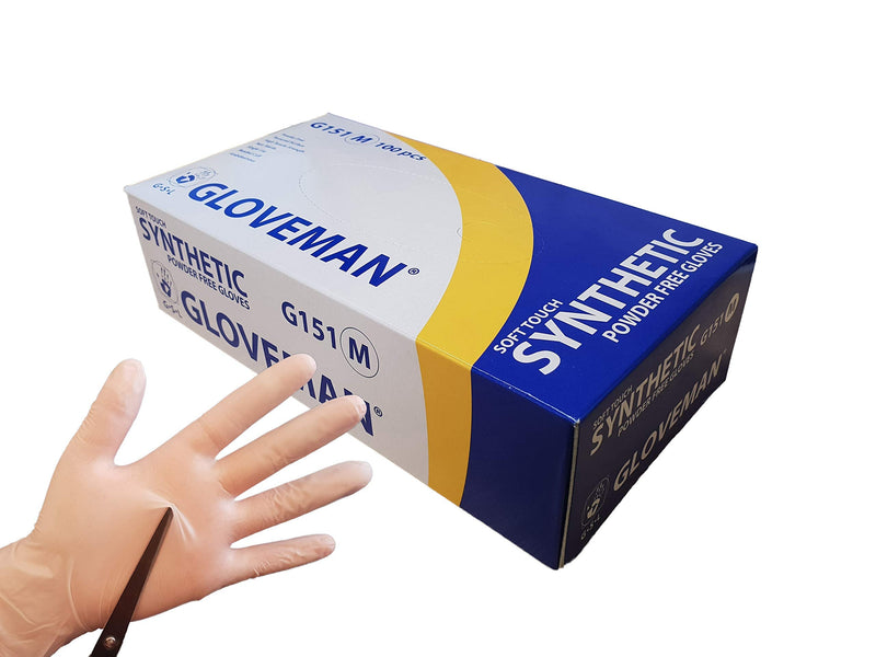 Gloveman Soft Touch Synthetic Powder Free Disposable Gloves (Box of 100) (Medium) M (Pack of 100) - BeesActive Australia