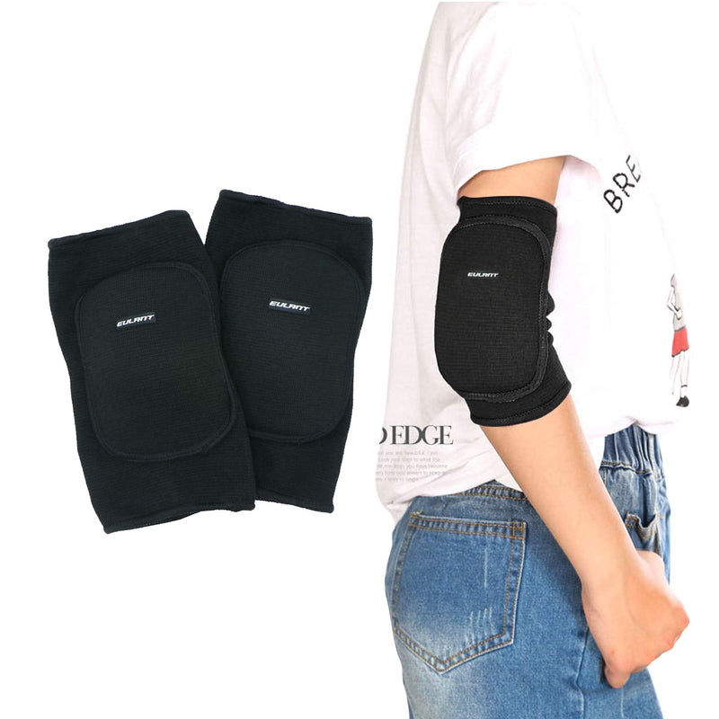 EULANT Soft Elbow Pads for Children Teenagers, Stretchy Elbow Protectors,Adults Cotton Elbow Guard for Volleyball Wrestling Scooter Skating Breakdance,Toddler Knee Pads for Crawling/Learning to Run Black - BeesActive Australia