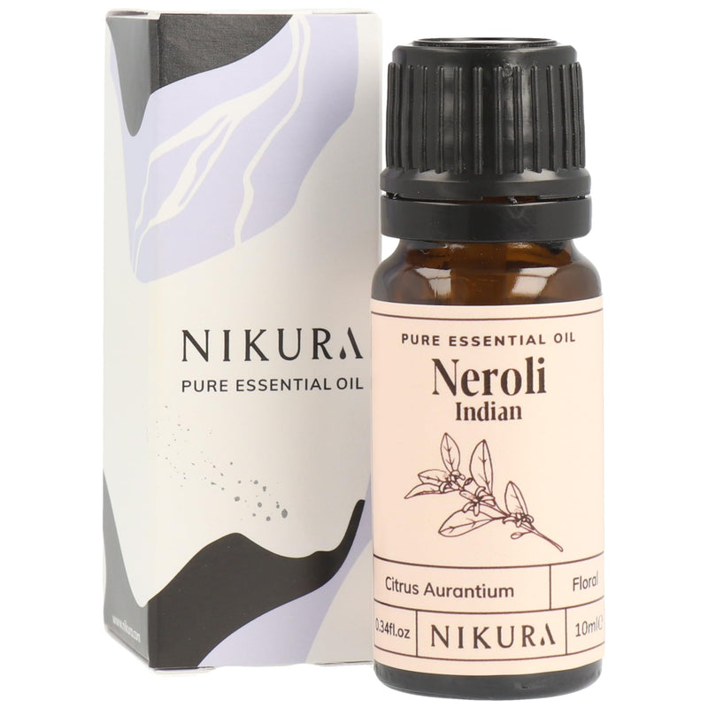 Nikura Neroli (Indian) Essential Oil - 10ml | 100% Pure Natural Oils | Perfect for Aromatherapy, Diffusers, Soap Making, Candle Making | Great for Skin, Headache Relief | Vegan & UK Made 10 ml (Pack of 1) - BeesActive Australia