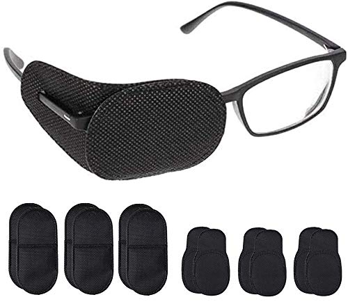 pengxiaomei 6 Pairs Eye Patches, 2 Size Adjustable Lazy Eye Patches Amblyopia Corrected/Visual Acuity Recovery Eye Patches for adults and kids (Black) - BeesActive Australia