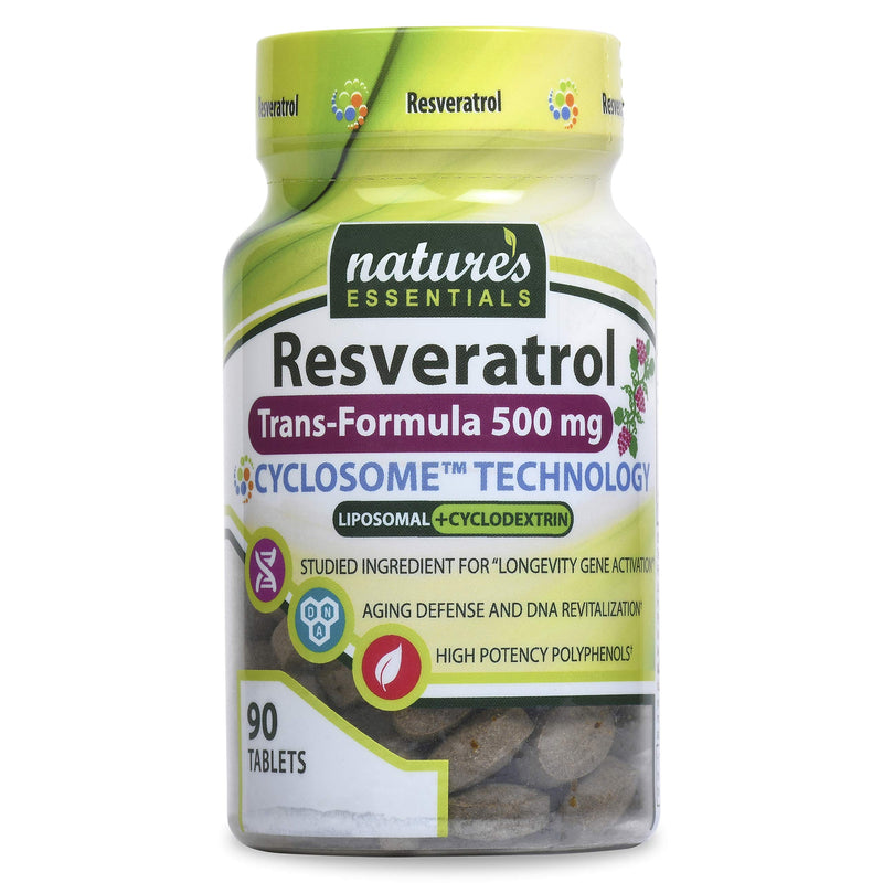 NATURE'S ESSENTIALS Liposomal Resveratrol | 500mg per Pill | Full-Spectrum Trans-Resveratrol | Maximum Absorption Formula | 3 Month Supply | Non-GMO | Gluten-Free | Vegetarian | Lab Certified | USA - BeesActive Australia