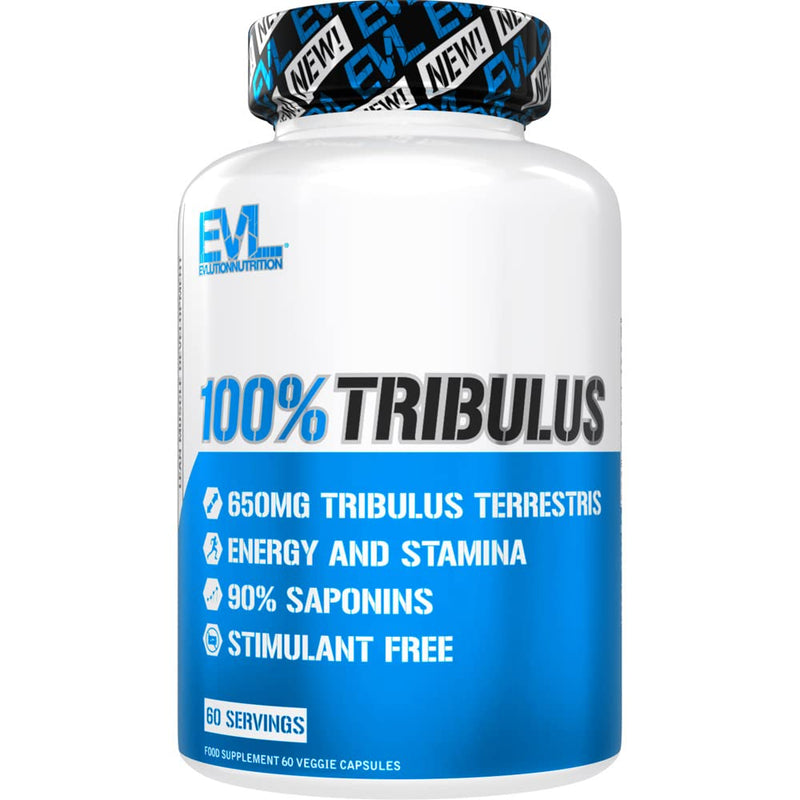 Evlution Nutrition 100% Pure Tribulus Terrestris Extract - Maximum Potency 90% Steroidal Saponins, Testosterone Booster and Estrogen Blocker Support - 60 Capsules - BeesActive Australia