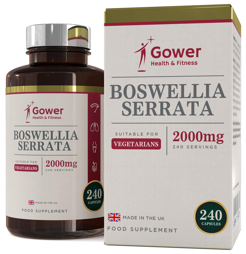 GH Boswellia Serrata Capsules 2000mg | Boswellia Indian Frankincense 5:1 Extract | 240 Vegetarian Capsules | Joint Support Supplement | Non-GMO, Gluten & Allergen Free | Manufactured in The UK 240 count (Pack of 1) - BeesActive Australia