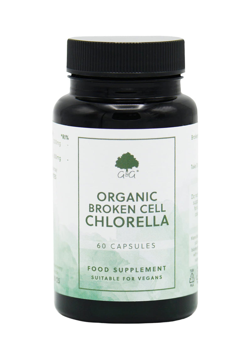 Organic Broken Cell Chlorella | 1200mg Organic Chlorella per 3 Capsule Dose | 60 Vegan Capsules | G&G Vitamins - BeesActive Australia