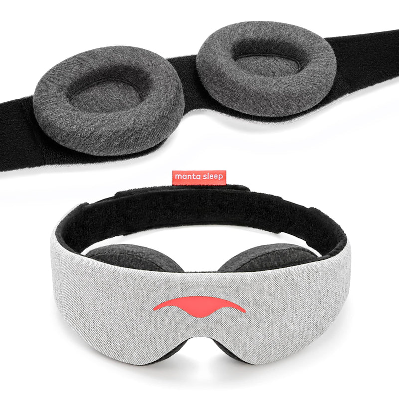 Manta Sleep Mask - 100% Light Blocking Eye Mask, Zero Eye Pressure, Comfortable & Adjustable Sleeping Mask for Women Men, Perfect Blindfold for Sleep/Travel/Nap/Shift Work Gray 1 count (Pack of 1) - BeesActive Australia