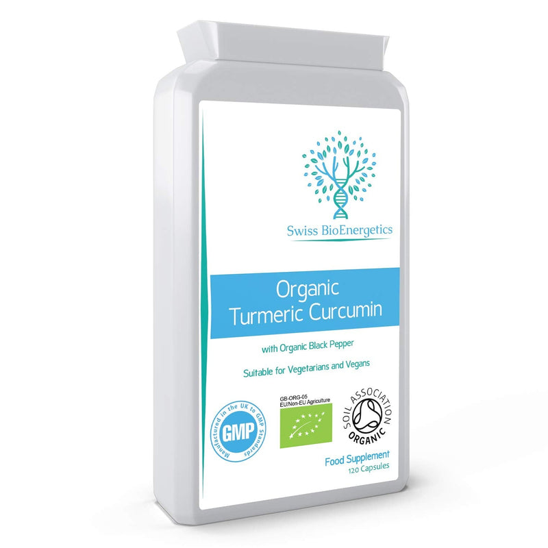 Organic Turmeric Curcumin 1000mg daily dose plus Organic Black Pepper - High Potency - 120 Veg Capsules - UK Manufactured Certified Organic, Non-GMO & Gluten Free - Suitable for Vegetarians and Vegans - BeesActive Australia