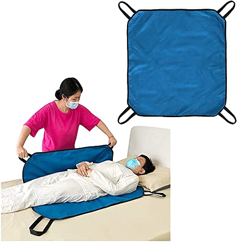 NEPPT Positioning Pad Draw Sheet Patient Transfer Board Lift Sheet Slide Protective Hospital Bed Mat with Handles for Incontinence, Bariatric, Elderly - Reusable & Washable (Blue-39" x 46") 4 Handle-blue - BeesActive Australia