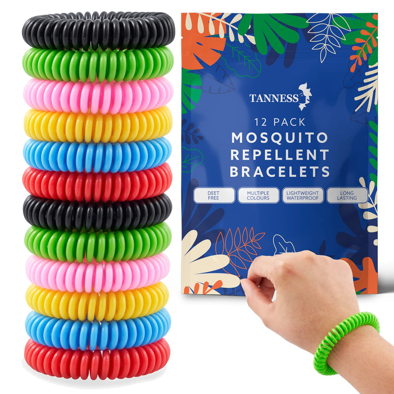 TANNESS Mosquito Repellent Bracelet Pack of 12 Insect Repellent Waterproof Travel Insect Repellent Bands Mosquito Repellent Bracelets Baby Kids Adults – Non-Toxic Deet-Free Outdoor Bug Mosquito Bands - BeesActive Australia
