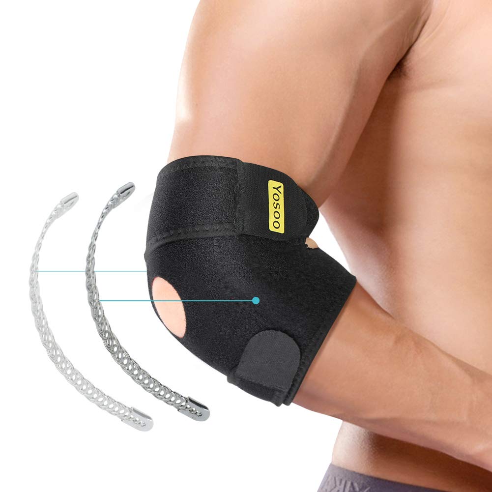 Elbow Brace for Tendonitis, Adjustable Elbow Support with Dual-Spring Stabiliser, Breathable Elbow Strap for Golfers Elbow, Tennis Elbow, Arthritis, Sports Injury and Provides Support Elbow Brace With Splints - BeesActive Australia