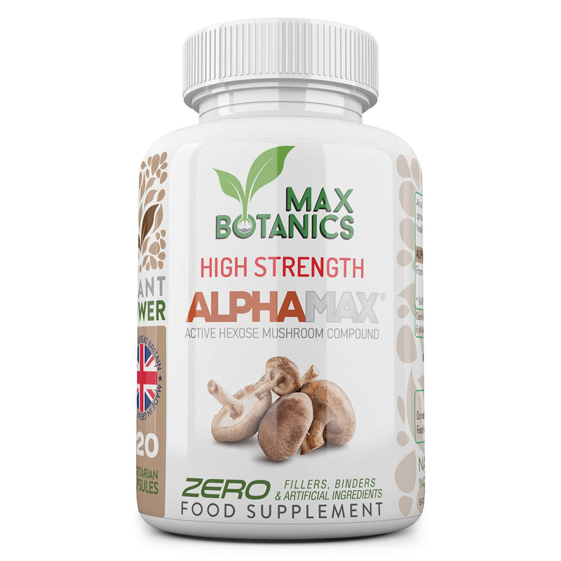 ALPHAMAX� Active Hexose Correlated Compound - High Strength Formula - 600mg - Made from Shiitake Mushrooms - No Additives - UK Made - GMP Standards (120 Capsule Bottle) 120 Count (Pack of 1) - BeesActive Australia