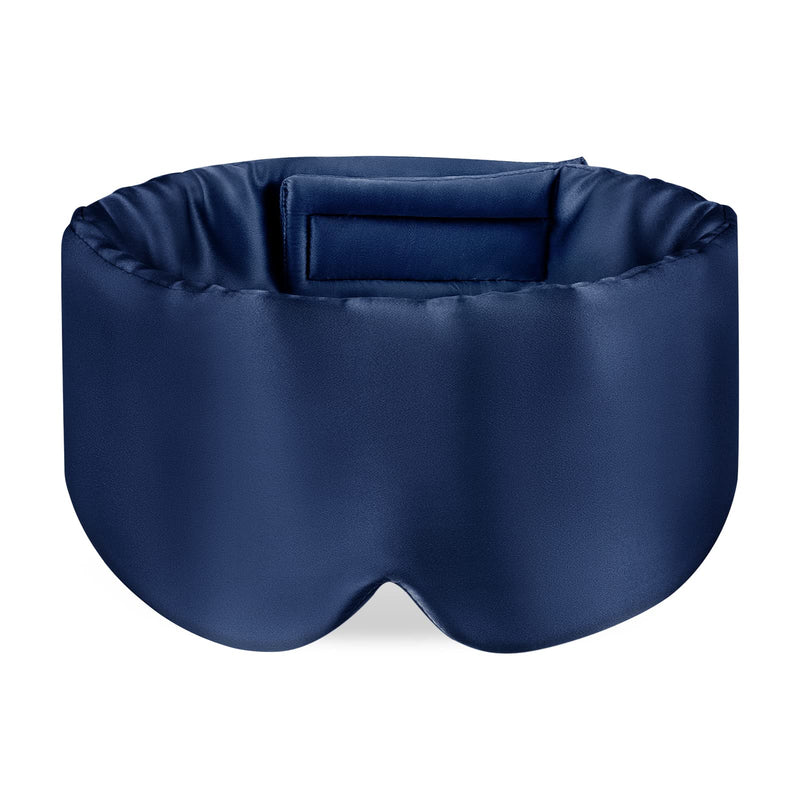 OLESILK Sleep Mask, 100% Natural Mulberry Silk Eye Mask for Women and Men with Adjustable Strap, Large in Size, Blindfold for All Night Sleep, Navy - BeesActive Australia