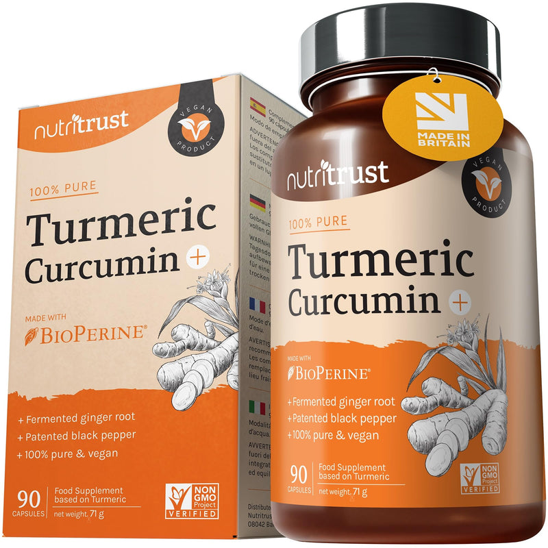 𝗡𝗘𝗪 𝟮𝟬𝟮𝟯* Turmeric and Black Pepper Capsules High Strength, Pure Curcumin with Ginger Roots - Strengthen Joints, Antioxidant, Vegan & Gluten Free, 90 Turmeric Capsules Turmeric Curcumin 1000 mg Capsules - BeesActive Australia