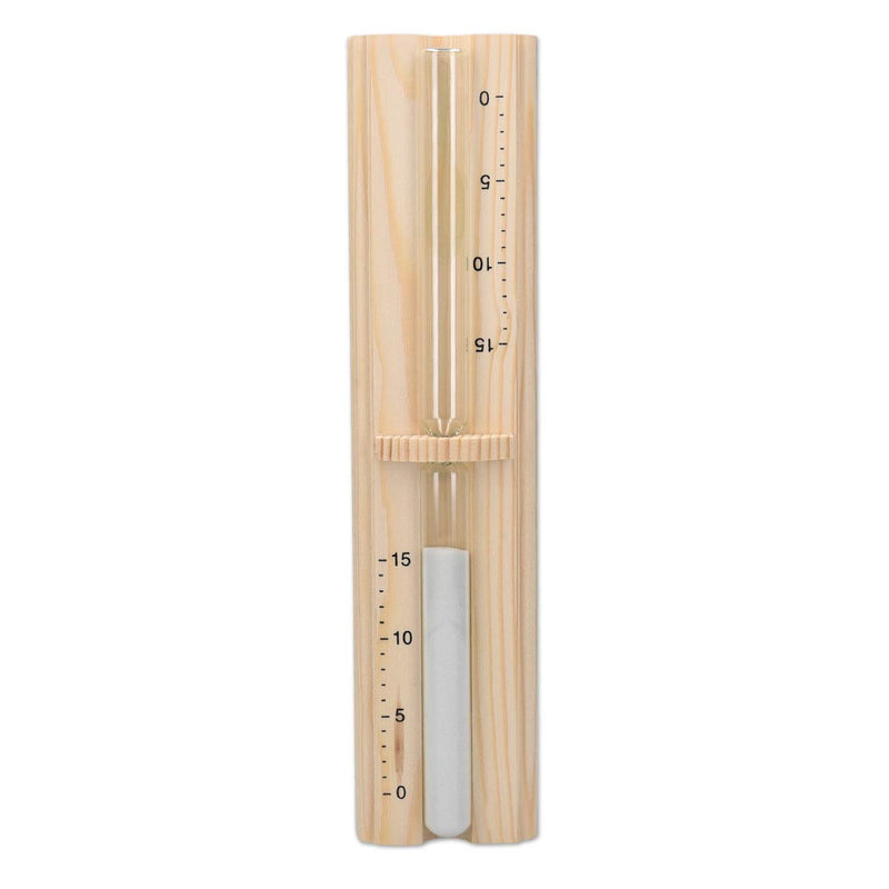 Navaris Sauna Hourglass Sand Timer - Classic Wall-Mounted Sand Hour Glass for Saunas - Pine Wood, Sand and Heat-Resistant Glass - 29.5 x 7.5 x 4 cm - BeesActive Australia