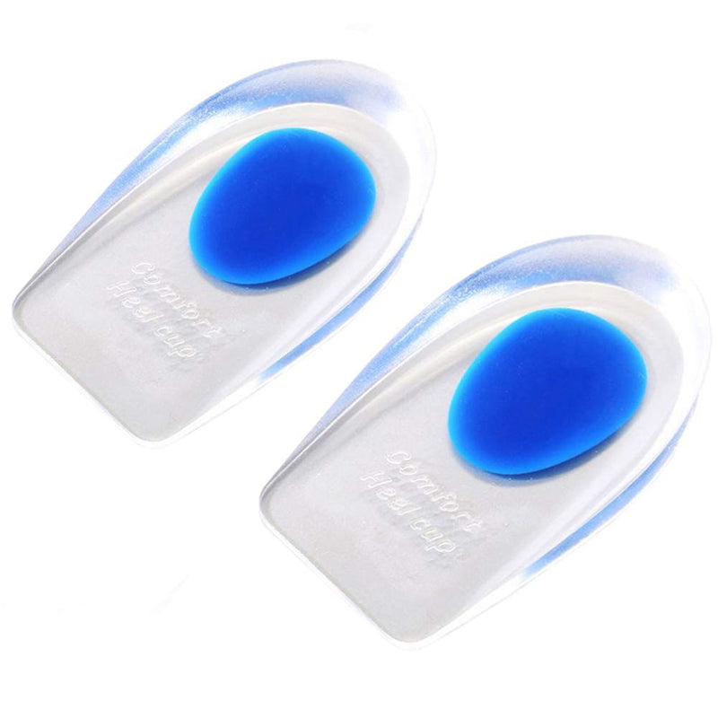 1 Pair Gel Heel Cups Plantar Fasciitis Inserts Pads for Heel Pain, Bone Spur & Achilles Pain 35-39 (UK 4-7) Blue - BeesActive Australia