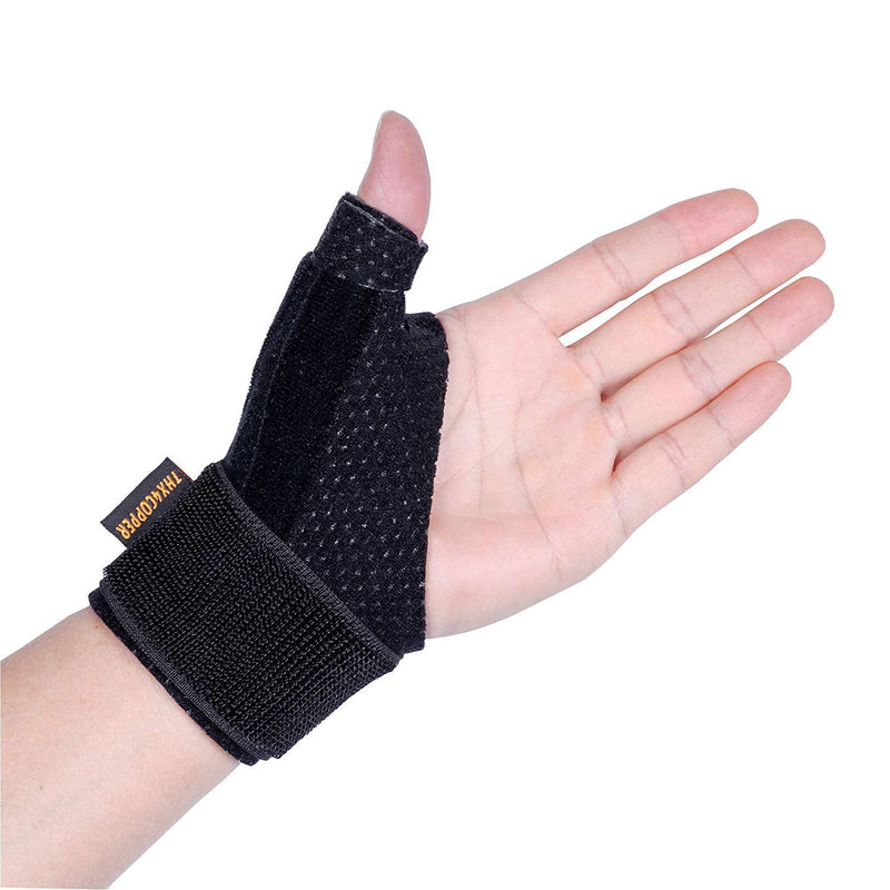 Thx4COPPER Compression Reversible Thumb & Wrist Stabilizer Splint for BlackBerry Thumb, Trigger Finger, Pain Relief, Arthritis, Tendonitis, Sprained, Carpal Tunnel, Stable, Lightweight, Breathable,S-M S-M - BeesActive Australia