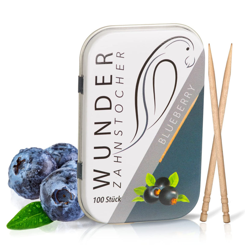Wonder Toothpicks - Flavoured Toothpicks - Gum Substitute - Combat Bad Breath - Stop Nail Biting - Freshen Breath with Flavoured Toothpicks - Sugar-Free (Blueberry) BLUEBERRY - BLAUBEERE - BeesActive Australia