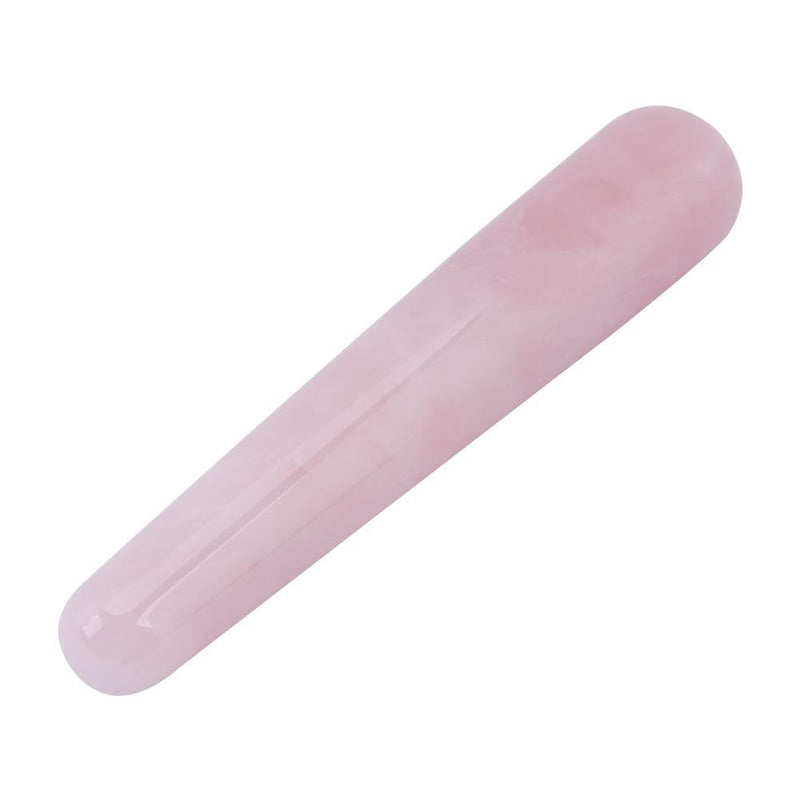 FTVOGUE Massage Stone Rose Natural Quartz Crystal Face Massage Wand Stone Smooth Stick Massaging Treatment Tool Pink 110mm(Pink) - BeesActive Australia