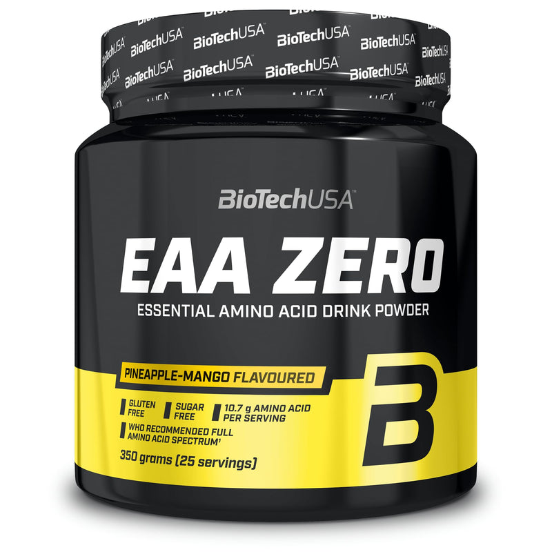 BioTechUSA EAA Zero - Essential Amino Acid Power | 7160mg EAA/serv. | WHO Recommended Ratio | Sugar-Free, Gluten-Free, 350 g, Pineapple-Mango - BeesActive Australia