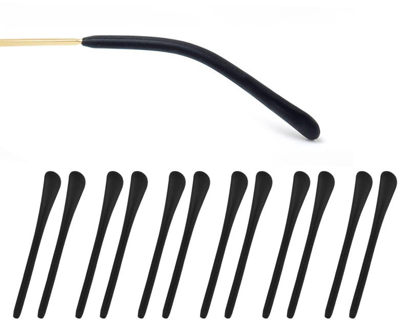 SCSpecial Eyeglass End Tips 6 Pairs Silicone Ear Sock Pieces Tubes Anti-Slip Replacement Glasses Ear Cushion for Thin Metal Eyeglass Legs - Black - BeesActive Australia