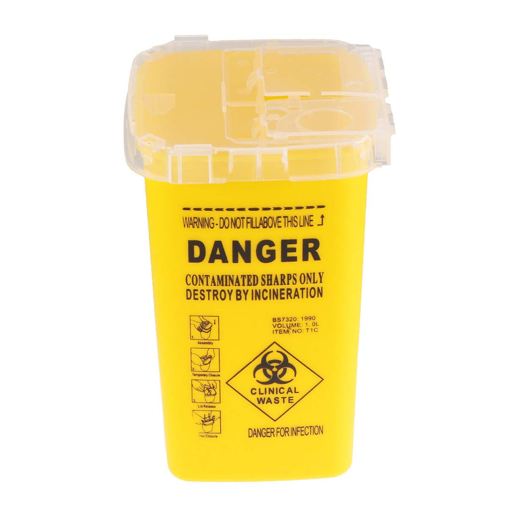 Sharps Container Small Disposal Needle Plastic Medical Waste Bins Tattoo Accessories Yellow As Shown - BeesActive Australia