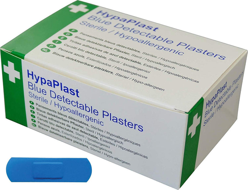 HypaPlast Blue Visually Detectable Plasters, 7.2x2.5cm (Pack of 100) Rectangle (Pack of 100) - BeesActive Australia