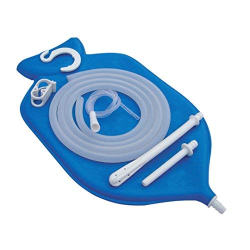 HealthGoodsEU - Rubber Enema Bag Kit (Blue) for Colon Cleansing with Silicone Hose (2 Quart, Open Top) - All Accessories Included - BeesActive Australia