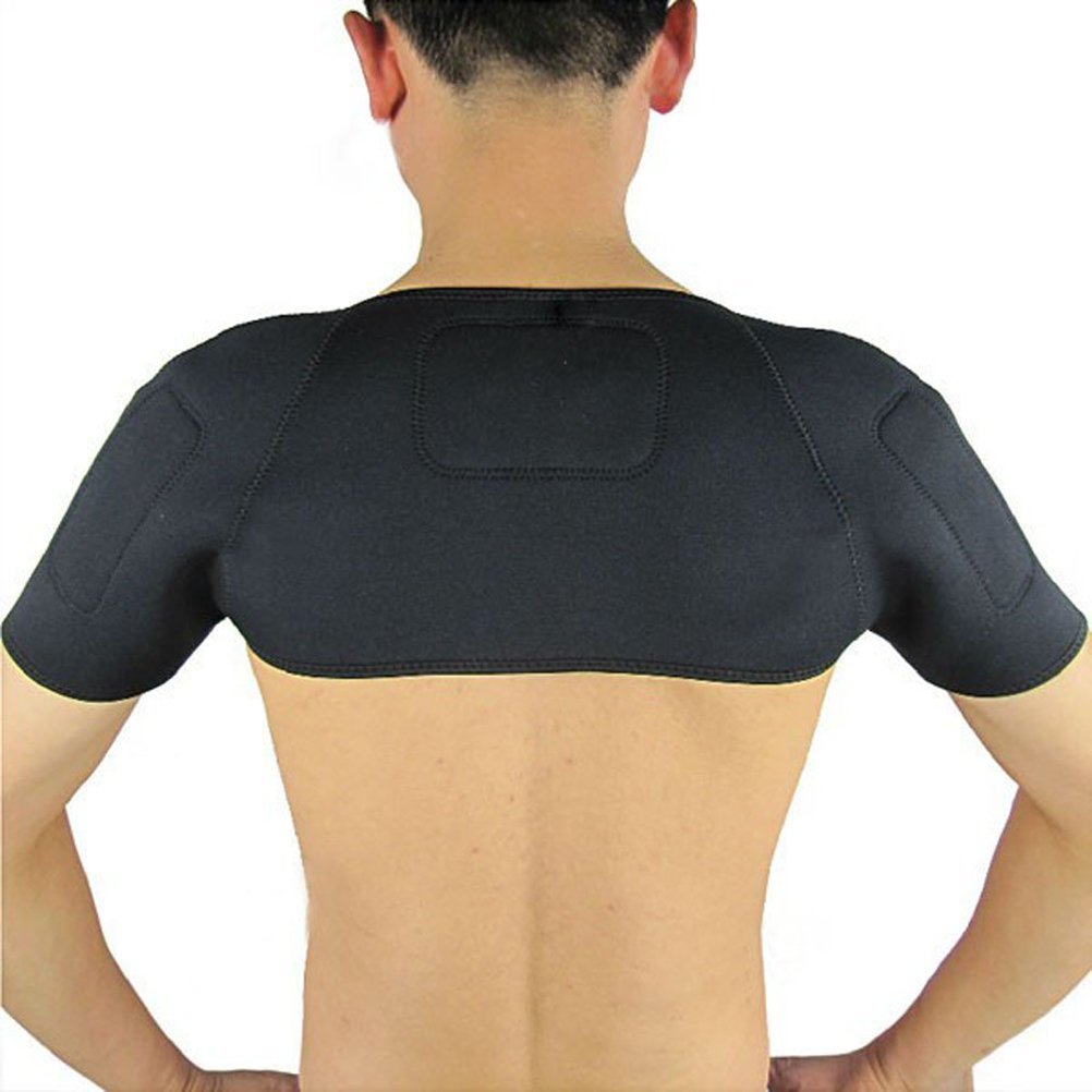 Artibetter Double Shoulder Support Magnetic Therapy Thermal self Heating Shoulder wrap Brace Protector (Black) - BeesActive Australia