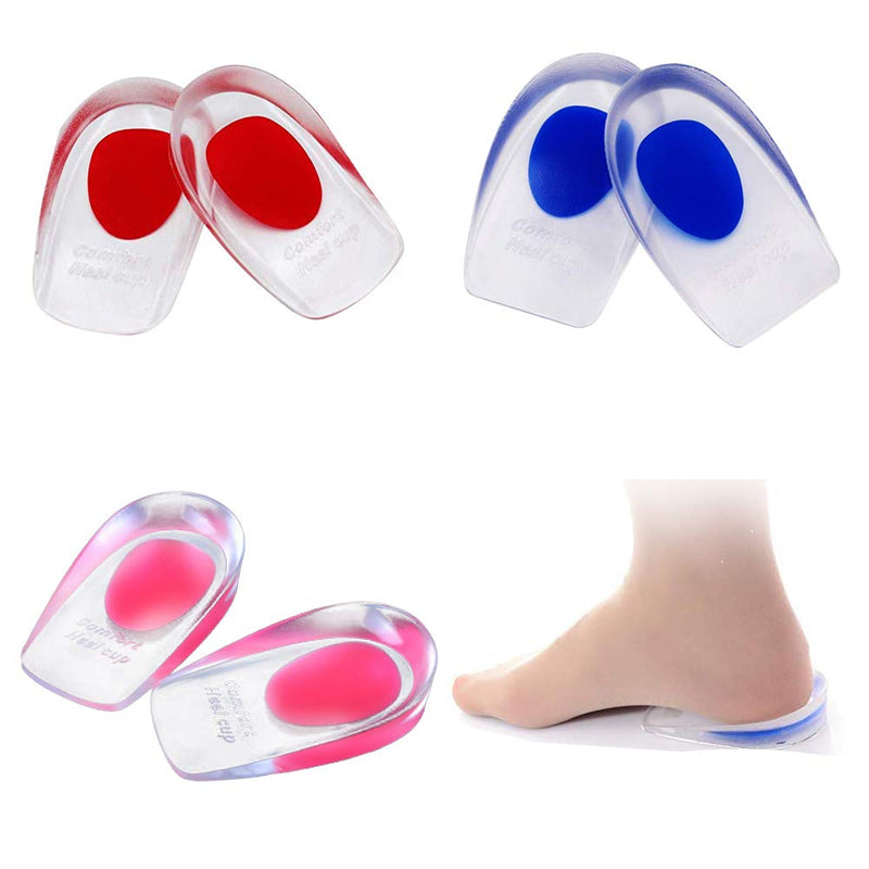 3Pairs Gel Heel Cups, Silicone Heel Cup Pads Cushion Inserts Running Heel Support Pads Orthotic Heel Cup Gel Shoe Lifts Elevator Shoe Pads Insoles for Plantar Fasciitis Heel Spur&Achilles Pain Relieve - BeesActive Australia