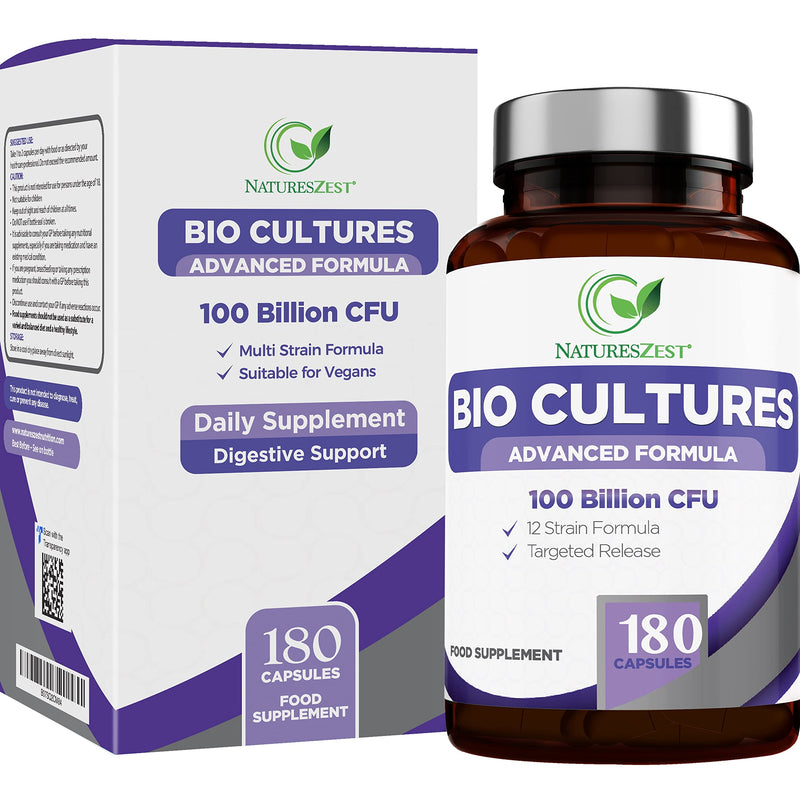 Bio Cultures Complex Probiotics 100 Billion CFU with Prebiotics, 180 Vegan Caps � Lactobacillus Plantarum & Saccharomyces Boulardii Probiotic - 6 Month Supply, Probiotics for Women, Packaging May Vary - BeesActive Australia