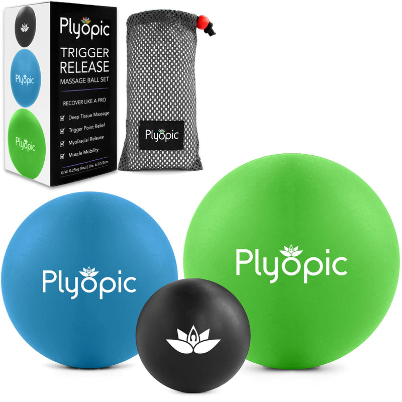 Plyopic Trigger Release Massage Ball Set � for Targeted Trigger Point Therapy, Deep Tissue Muscle Recovery, Myofascial, Foot Plantar Fasciitis Relief, Full Body Mobility - Back Neck Arms Hands Feet - BeesActive Australia