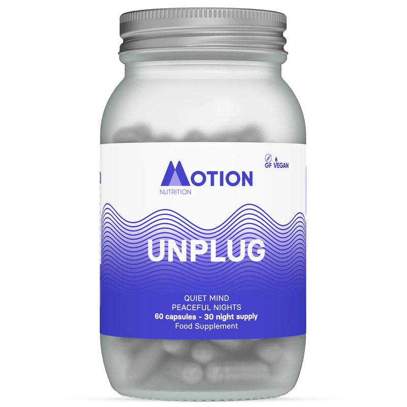 Motion Nutrition Unplug Night Time Nootropic (60 Capsules) | Award Winning Natural Sleep Aid to Calm Your Mind, Help You Fall Asleep Faster & Wake Up Well Rested | Sedative Free | Vegan & Made in UK 60 Count (Pack of 1) - BeesActive Australia