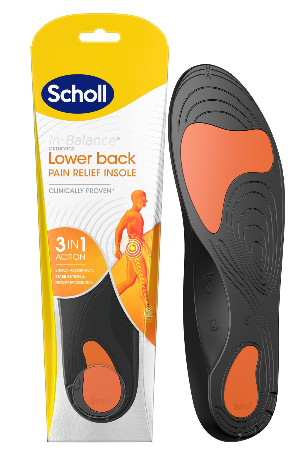 Scholl Orthotic Insole Lower Back Pain Relief, Small, UK Size 4.5-6.5 1 Count (Pack of 1) - BeesActive Australia