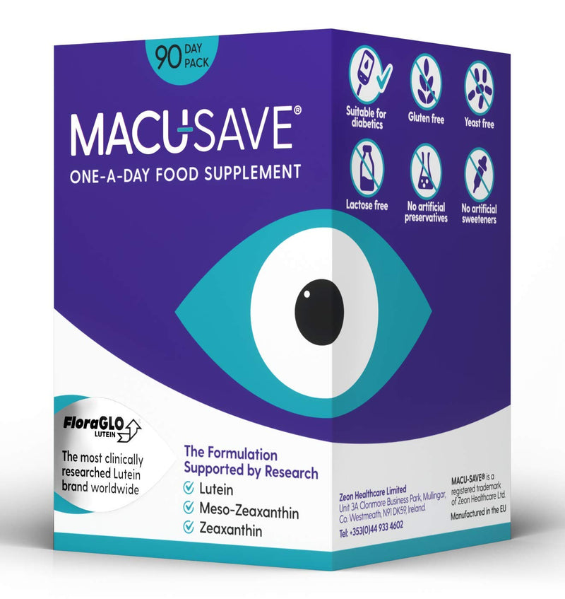 Macu-SAVE Food Supplement for Macular Health with Meso-Zeaxanthin/Lutein and Zeaxanthin - 90 Capsules - BeesActive Australia