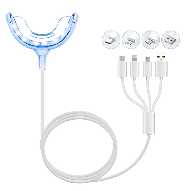 Teeth Whitening Accelerator Light, 16x Blue LED Light Mouth Tray Teeth Whitening Enhancer Light Trays Connected with iPhone/Android/USB for Home Use 1 Count (Pack of 1) - BeesActive Australia