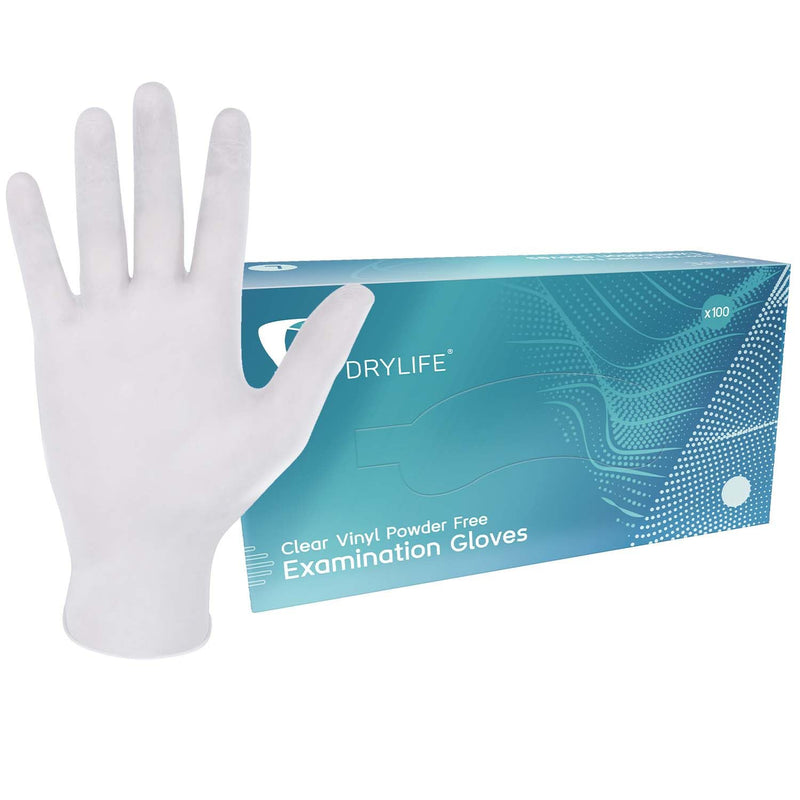 Drylife Clear Vinyl Powder/Latex Free Disposable Gloves - Extra Large (1 Box of 100) 100 Count (Pack of 1) - BeesActive Australia