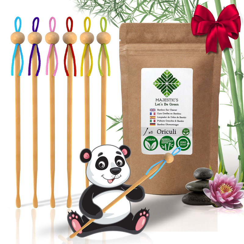 6x Bamboo Oriculi [AAA+] - Ecological Reusable Ear Cure for Life to Replace Cotton Stem - Japanese Zero Waste Ear Cleaner