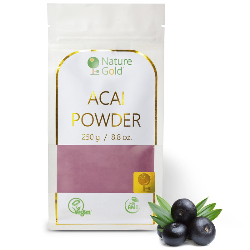 ACAI Powder | Freeze-Dried Raw Berry Extract | 250g - 8.8oz | 100% Natural & Vegan | No-GMO | Without Sugar and Any Additions | for Coctails - BeesActive Australia