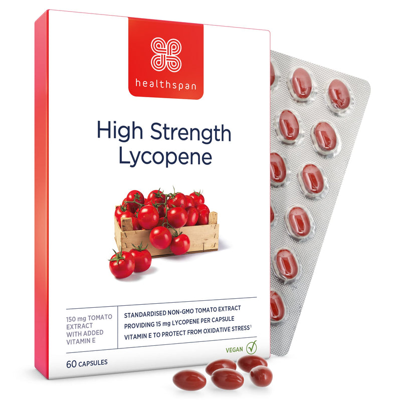 Healthspan Lycopene 15mg (2 Months Supply) | Natural Source Lycopene with Vitamin E | Rich in Tomato Phytonutrients | Non-GMO Tomatoes | Vegan - BeesActive Australia
