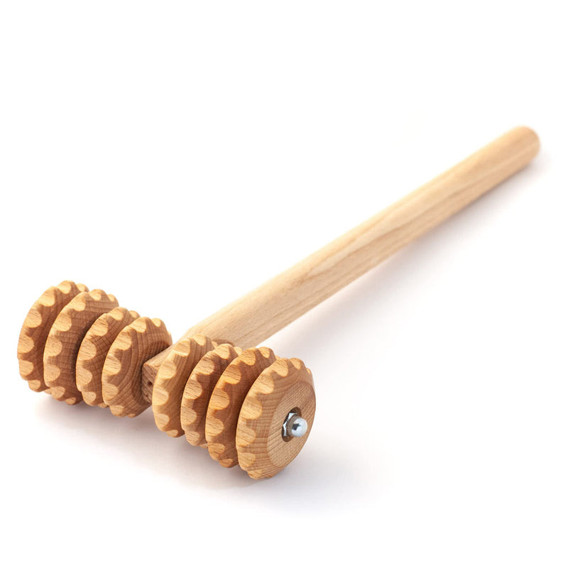 Tuuli Accessories Anti Cellulite Massage Roller T-Roller Tool Massager Maderotherapy Wooden 37 x 13 cm - BeesActive Australia