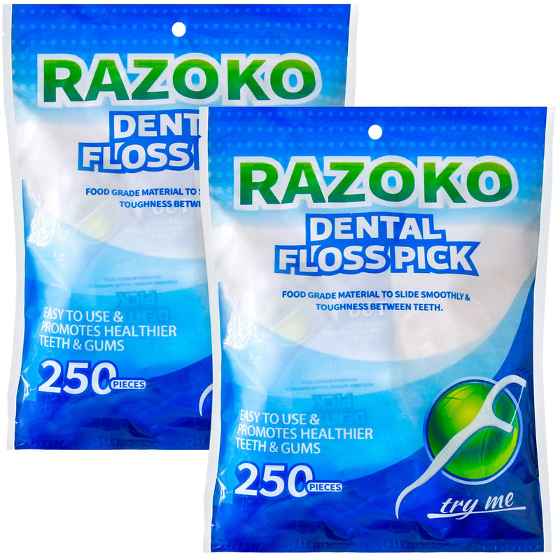 Dental Floss Picks High Pull Toothpicks Sticks,Professional Clean Floss Picks,Unflavored Disposable Flossers Refill Pack (500 Count (Pack of 2)) 250 Count (Pack of 2) - BeesActive Australia