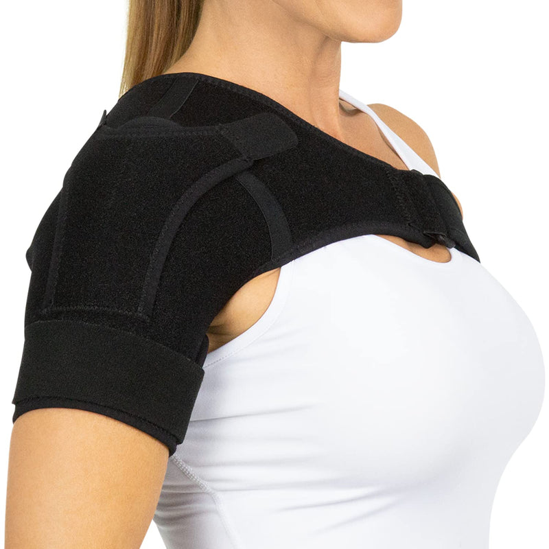 Vive Shoulder Stability Brace - Injury Recovery Compression Support Sleeve - for Rotator Cuff Injuries, Arthritis, Sprain, Dislocation, PT - Targeted Inflammation Pain Relief - Adjustable Arm Wrap Black - BeesActive Australia