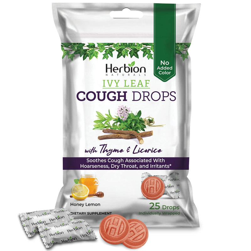 Herbion Naturals Cough Drops with Ivy Leaf and Thyme, Soothes Sore Throat - for Adults and Children 5 Years and Above, 25 Cts - BeesActive Australia