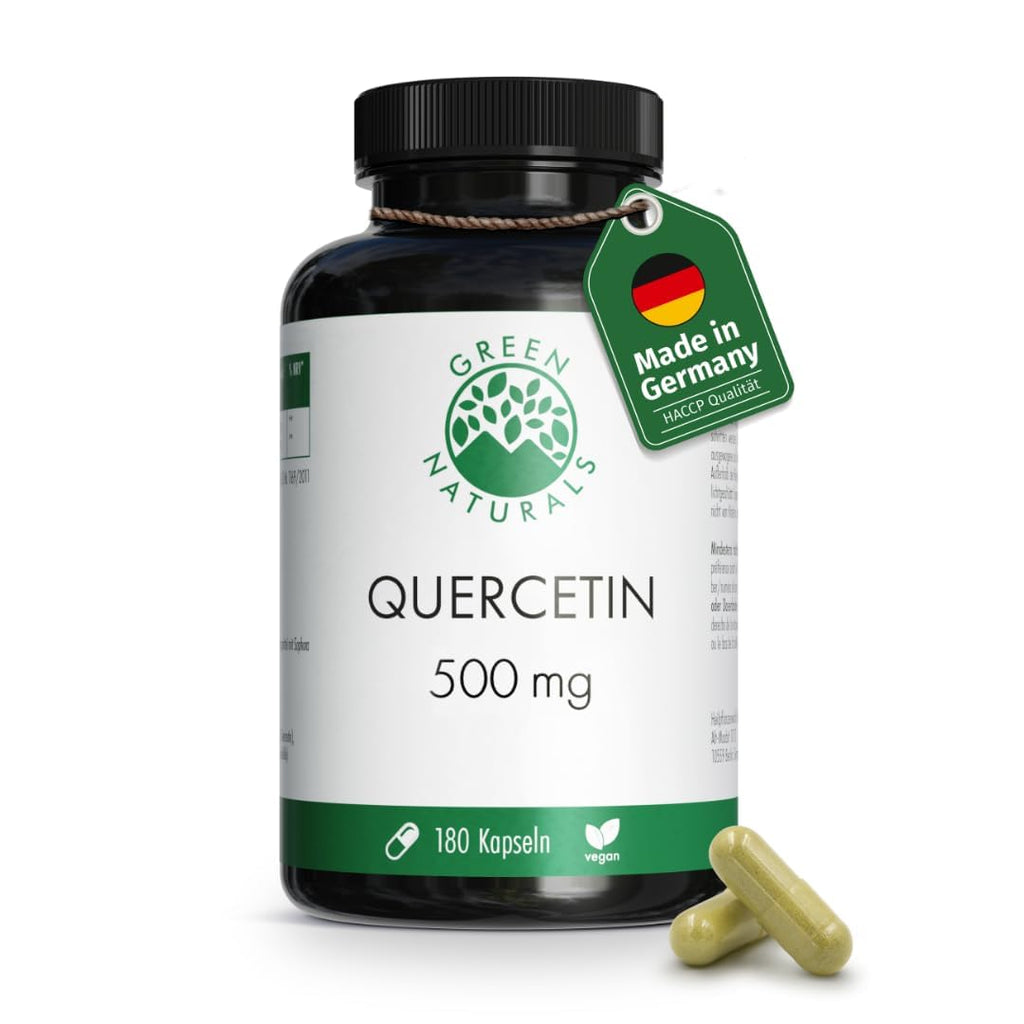 Quercetin - 180 high-dose Capsules � 500mg from German Production - 100% Vegan & Without additives - 6 Months Stock - BeesActive Australia
