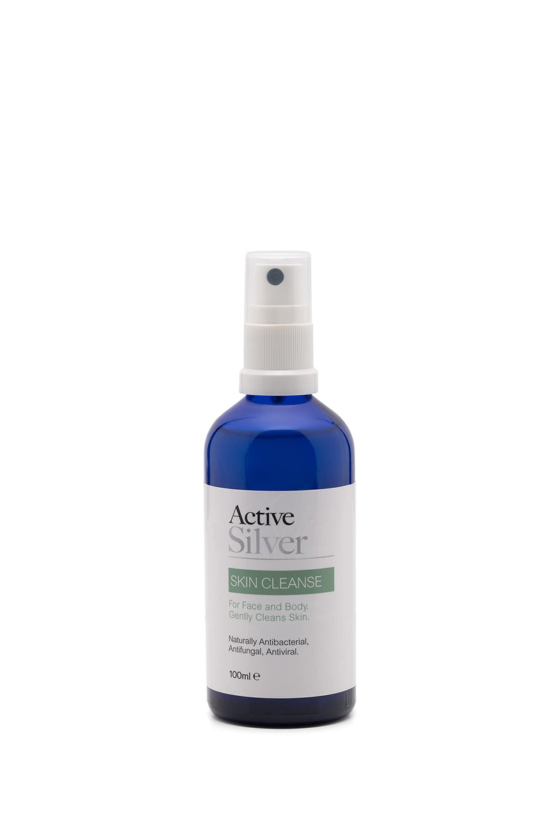 Active Silver Skin Cleanse with Colloidal Silver (100ml Spray Bottle), Tea Tree and Lavender Oil, Gently Cleans Skin, for face and Body, use in The Home or for Travel 100 ml (Pack of 1) - BeesActive Australia