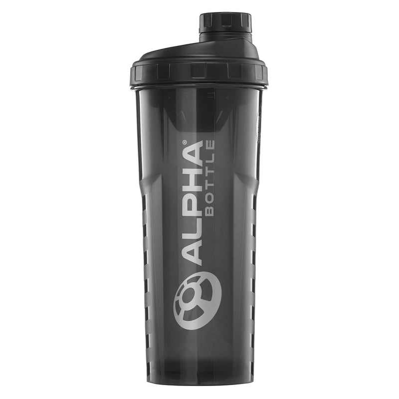Alpha Designs - Alpha Bottle V2 Protein Shaker - Gym Shaker Bottle 1000ml, Anti-Bacterial BPA & DEHP Free 1L Protein Shaker with BioCote Technology - Smoke - BeesActive Australia