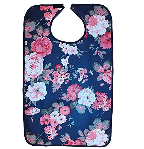 Adult Bibs Waterproof Washable Dining Bibs Reusable Clothing Protector fit for The Elderly,Patient (Hibiscus) Hibiscus - BeesActive Australia