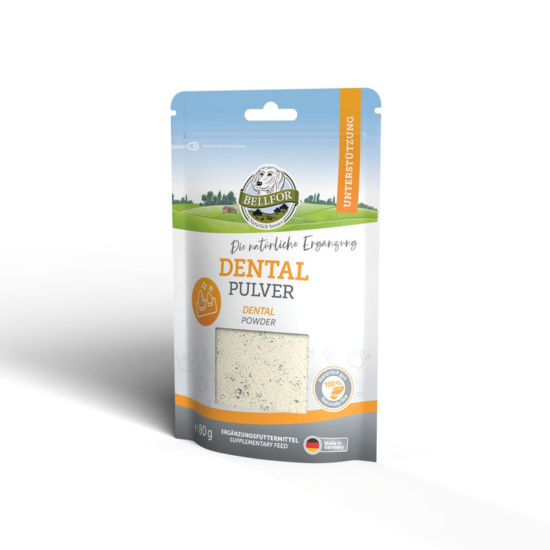 Bellfor Natural Dental Powder Against Tartar Easy to use and dose Excellent Digestibility Suitable for All Breeds of Dog Dental Powder - 80 g