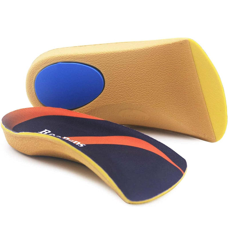 Orthotic Insoles, RooRuns 3/4 High Arch Support Insoles Shoe Inserts for Flat Feet, Plantar Fasciitis, Foot Arch, Feet Fatigue - Heel Cushion for Men, Woman, Deep Blue, Medium (6-9.5 UK) Medium (5.5-8 UK) - BeesActive Australia