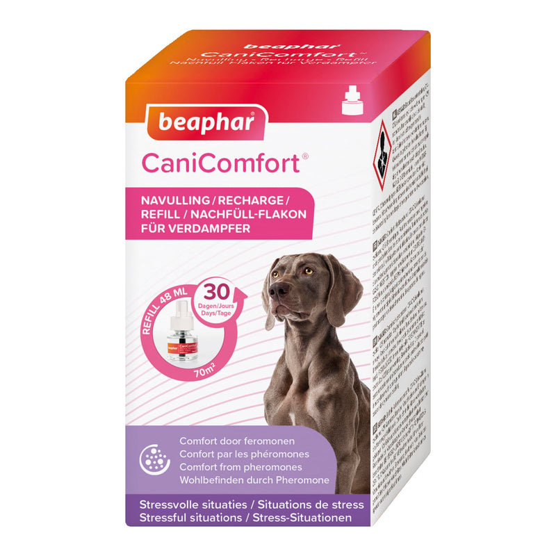 Beaphar | CaniComfort Calming Diffuser Refill | Reduces Separation Anxiety & Stress in Dogs | Helps Ease Fear of Fireworks | Covers 70m² Area | Lasts Up To 30 Days 48Ml