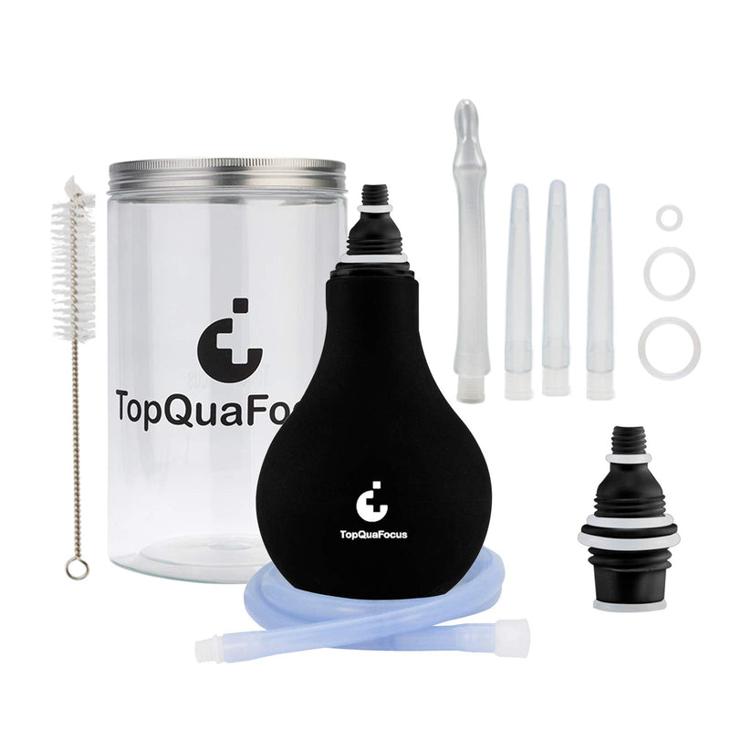 TopQuaFocus 320ml Enema Bulb Kit Anal Douche Bulb kit for Man Woman Cleaning Douche Bulb Men(320ML, Black) - BeesActive Australia